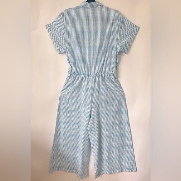Smash + Tess, Women's Fresh Romper Jumpsuit In Smash Stripe -Blue/White. Size: S - Picture 15 of 15